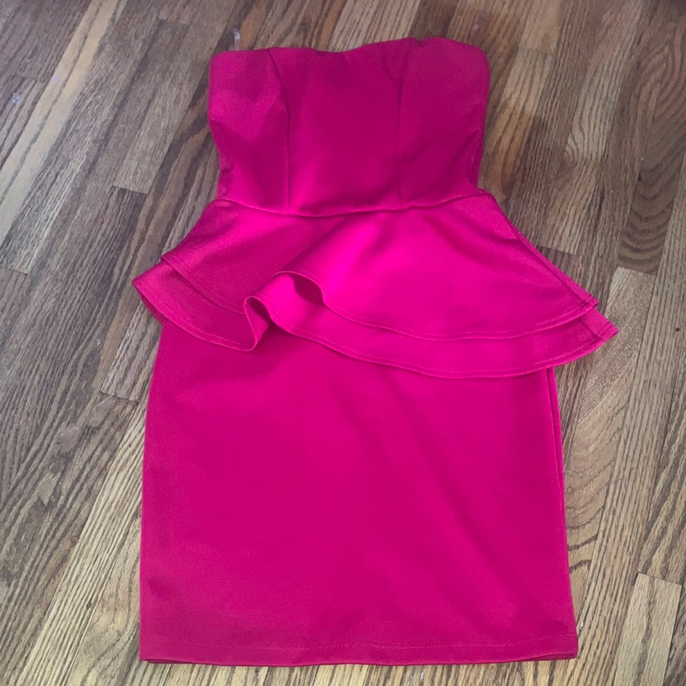 Charlotte Russe Pink Peplum Strapless dress